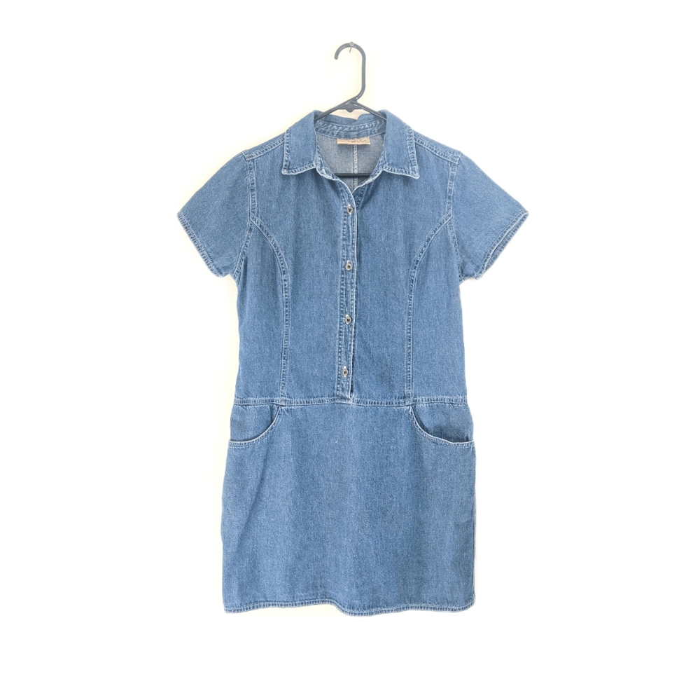 Vintage 90s/2000s Express Denim Jumper Barbiecore Cowgirl Mini Dress